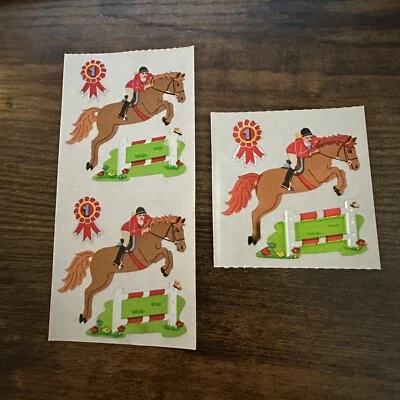 Módulo de 2x2 cuadrados vintage de jinete de caballo ecuestre de lámina diseños de pegatinas Sandylion Foto 1 de 3