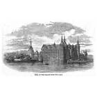DENMARK Royal Palace of Frederiksborg - Antique Print 1860