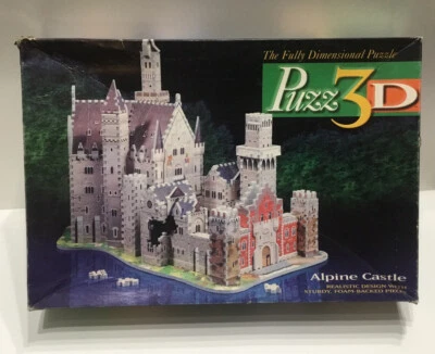 Puzz3D Neuschwanstein Alpine Castle 1994 Wrebbit 1000 Pieces 100% Complete W/Box - Image 1 of 4