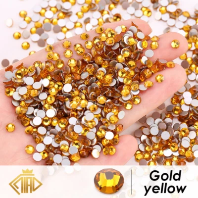 Arte en uñas brillo 1440 piezas diamantes de imitación cristales de respaldo plano gemas decoración de uñas 3D Foto 1 de 4