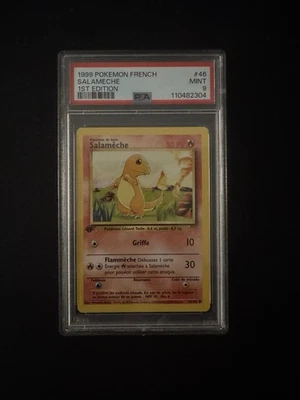 Pokemon 1999 francés primera edición conjunto base Salamèche-Charmander 46/102 PSA 9 como nuevo Foto 1 de 2