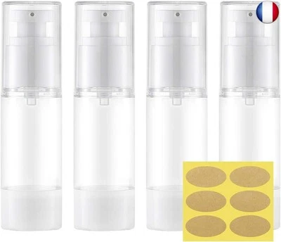 Toureal Airless Flacon Pompe Vide 30ml (4Pièces) Mini Vacuum Contenant  - Photo 1/4