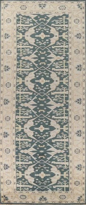 Alfombra de corredor Oushak verde hecha a mano 6x18 alfombra de lana oriental india decoración del hogar Foto 1 de 4