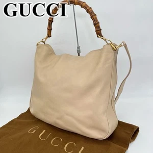 Gucci Shoulder Bag Handbag 2Way Bamboo Line Leather - Picture 1 of 18