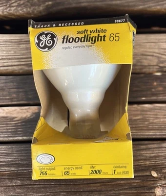 GE R30 65w Bulb Soft White Indoor Floodlight 755 Lumens 2000 Hours Of Life 1 Pk - Image 1 of 4
