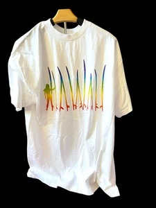 Trops Herren T-Shirt weiß Baumwolle, mit Dame neben Surfbrettern, Medium  - Bild 1 von 2