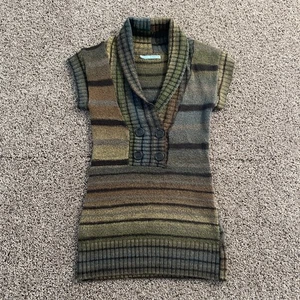 Suéter Maurices Mujer Mediano Rayas Mantón Cuello Manga Corta Pullover Y2K - Imagen 1 de 5