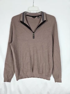 Ted Baker Pullover Herren Gr. 44 Dusty Rose Rosa Waffelstrick Quarter Zip Wollmischung - Bild 1 von 6