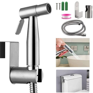 Edelstahl Hand Bidet Badezimmer Brause Duschkopf WC Shattaf Schlauch USA - Bild 1 von 10