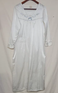 Vintage Barbizon Full Nightgown Embroidery Ribbon Prairie Long Sleeve Gown - Picture 1 of 11
