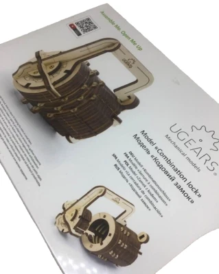 Kit de madera de montaje de cerradura de combinación modelo Ugears hágalo usted mismo mecánico NUEVO Foto 1 de 4