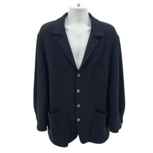 Vintage Saks Fifth Avenue Mens XXL Smoking Jacket Pure Cashmere Black Knit Retro - Picture 1 of 8