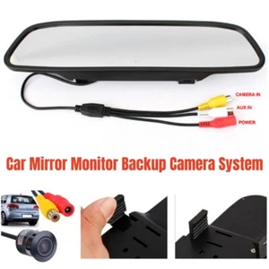 12V 4.3" 1080P Rearview Car SUV Truck Mirror Monitor Backup Camera System Set US - Picture 1 of 10