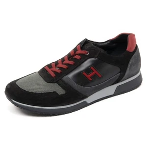 B8440 sneaker uomo HOGAN H198 SLASH H FLOCK nero/grigio shoe man - Picture 1 of 4