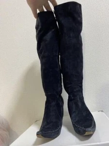 Authentic BOTTEGA VENETA long boots black suede Size 36 1/2 made in Italy #4563D - Picture 1 of 8