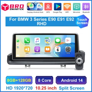 Per BMW Serie 3 E90 E91 E92 E93 RHD iDrive Android14 CarPlay Display 8+128GB GPS - Foto 1 di 13
