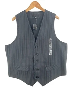 Anchor blaue Weste Herren Größe XL neu schwarz tasmanisch gestreift Neu mit Etikett Vintage Deadstock 90er Y2K - Bild 1 von 7