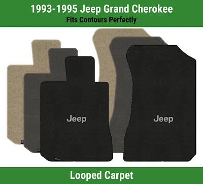 Lloyd Loop Front Mats for '93-95 Grand Cherokee w/Silver on Black Jeep - Image 1 of 4