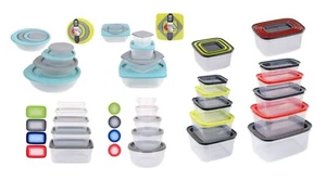 Food Storage Container Set with Lids Freezer BPA Free Plastic Box Nesting Bowls - Picture 1 of 92