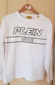 Philipp Plein Sport white crew neck Sweatshirt size M VGC worn few x p2p 20 inch - Picture 1 of 7