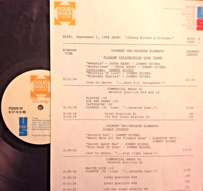 9/1/88 SOLID GOLD SCRAPBOOK JOHNNY RIVERS SALUTE: ORIGINAL & COVERED HITS - Image 1 of 2