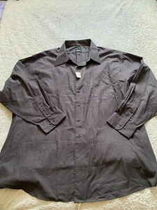 Covington Men Long Sleeve Button-Up Shirt Dark Brown Size 19.5 3XL - Picture 1 of 9