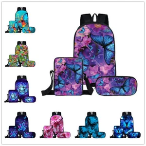 3er Set Kinder Mädchen Schulrucksack Schulranzen Schultasche Schule Rucksack - Bild 1 von 20