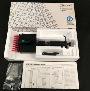 New Titertek 8 Multi-Channel Pipette 5-50ul multi channel Flow Laboratories - Picture 1 of 3