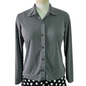 Cherokee Womens Button-up Shirt Light Grey, Sz M - Picture 1 of 7