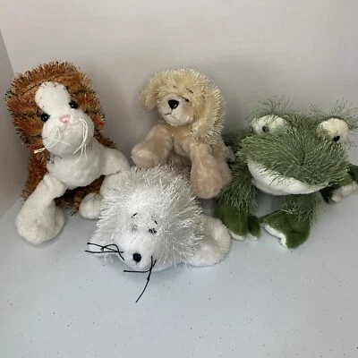 Ganz Webkinz Lot Of 4 Plush Toys Stuffed Dog Frog Harp Seal Kitten No Codes - Image 1 of 4