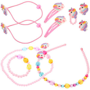  1 Set Unicorn Jewelry Little Girl Headband Bracelet Necklace Hair Ropes