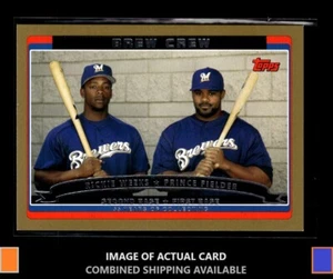 2006 Topps #653 Brew Crew Rickie Weeks Prince Fielder Gold /2006 Brewers - Picture 1 of 2