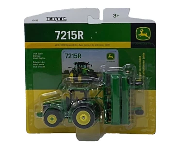 1/64 ERTL JOHN DEERE 7215R MFD W/ REAR DUALS & 1560 GRAIN DRILL - Image 1 of 4
