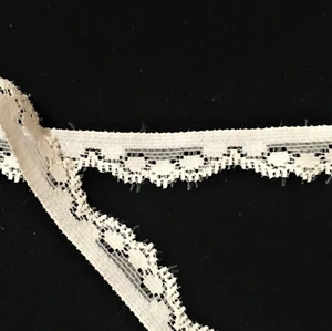 Stretch Lace Trim Edging Matte Lingerie Elastic 5/8" Off-White 5 yds USA W121 - Picture 1 of 1