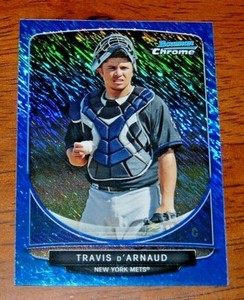  2013 Bowman Chrome Cream of the Crop Mini Blue Wave Refractors Travis d'Arnaud