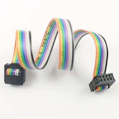 1Pcs 2.54mm Pitch 2x4 Pin 8 Pin 8 Wire IDC Rainbow Ribbon Flat Cable Length 30CM - Image 1 of 4