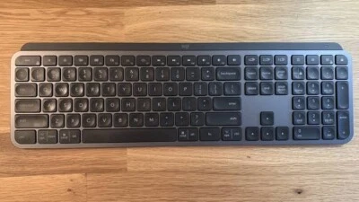 LIKE NEW - Logitech MX Keys Wireless Illuminated Keyboard - Black (NO  BOX) - Photo 1/3