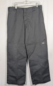 Dickies Pantalone da Lavoro Uomo Doppio Ginocchio Grigio Vestibilità Larga Y2K Taglia 36x30 (35x28) Baggy - Foto 1 di 3