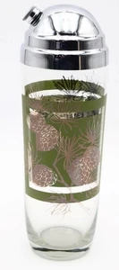 Coctelera vintage Hazel Atlas cardo verde piña Art Deco/mediados de siglo - Imagen 1 de 6
