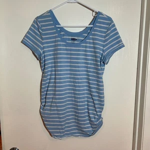 T-shirt blu a righe Old Navy maternità aderente taglia L carina casual - Foto 1 di 2