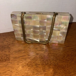 Mid Century/  50's/Mother Of Pearl/compact/ Purse/ Mint - Picture 1 of 16