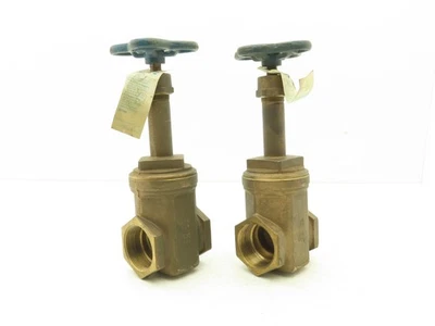 Nibco T-131 Bronze Gate Valve 2"NPT Threaded Rising Stem 300 WOG Lot of 2 - Image 1 of 4