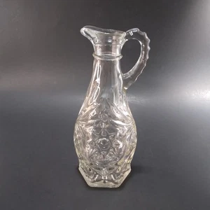 Glass Cruet Decanter Clear EAPG Star of David NO Stopper Vintage Anchor Hocking? - Picture 1 of 10