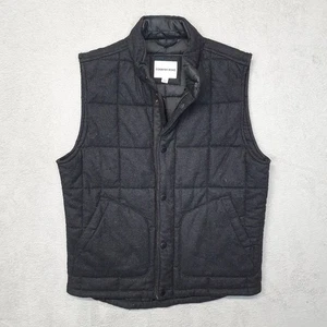 Country Road Quilted Vest Jacket Men Size Large L Sleeveless Black Wool Blend - Picture 1 of 9