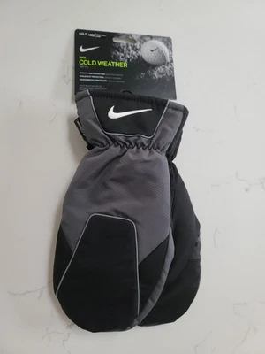 NEW Nike Golf Cold Weather Golf Gloves Mittens Black Grey Nylon Water Resistant