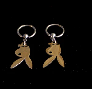 1 Paar 14 g 7/16 CBR SS 316 L Playboy baumelnder wendbarer Brustwarzenring Tanz necken Geschenk - Bild 1 von 8