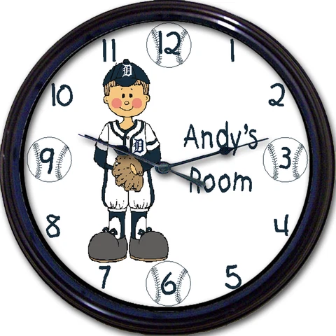 Detroit Tigers Personalized Wall Clock MLB Baseball Comercia Park Upton Custom Cover