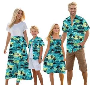 Matching Hawaiian Outfits for Family Dad and Son Matching Luau Beach Tropical... - Picture 1 of 7