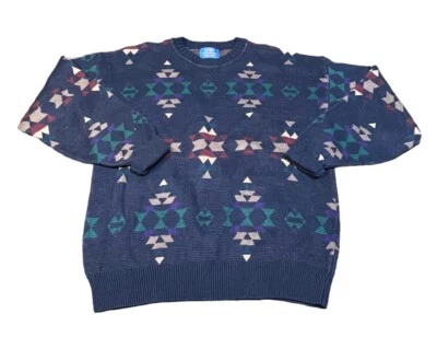 Vintage Lobo By Pendleton Men’s Large  Southwestern Knit Cotton Sweater USA - Image 1 of 3