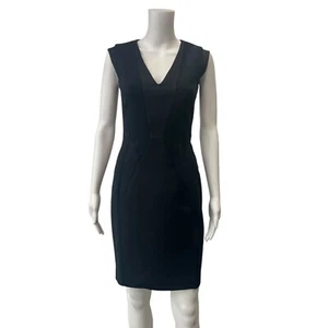 ETRO Black Sheath Mini V-Neck Cap Sleeve Wool Dress size 4/IT 40 - Picture 1 of 9